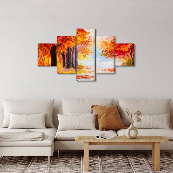 Obraz - Obraz olejny, kolorowa jesień (125x70 cm)