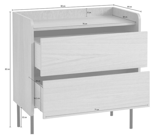 Czarna wysoka komoda w dekorze dębu 80x82 cm Wrap – Bonami Selection