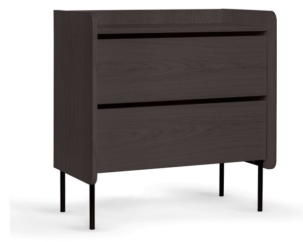 Czarna wysoka komoda w dekorze dębu 80x82 cm Wrap – Bonami Selection