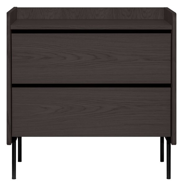 Czarna wysoka komoda w dekorze dębu 80x82 cm Wrap – Bonami Selection