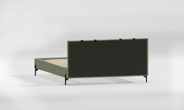 Zielone tapicerowane łóżko dwuosobowe ze stelażem 180x200 cm Tulsa – Ropez