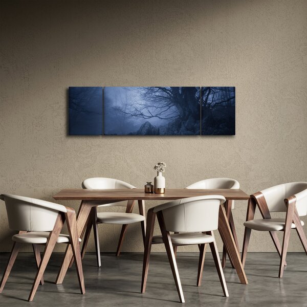 Obraz ciemnego lasu (170x50 cm)