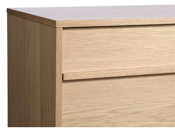 Niska komoda w dekorze dębu 75x140 cm Ponza – Unique Furniture