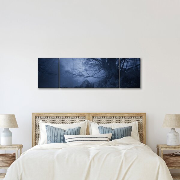 Obraz ciemnego lasu (170x50 cm)