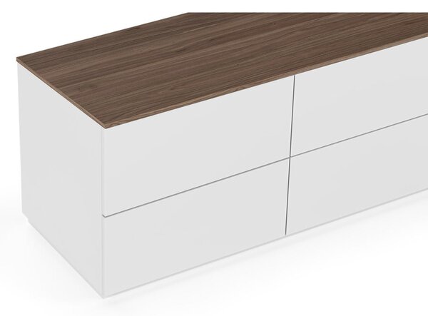 Biała komoda z blatem w orzechowym dekorze TemaHome Join, 120 x 54 cm