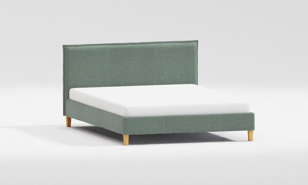 Zielone tapicerowane łóżko dwuosobowe ze stelażem 160x200 cm Tina – Ropez