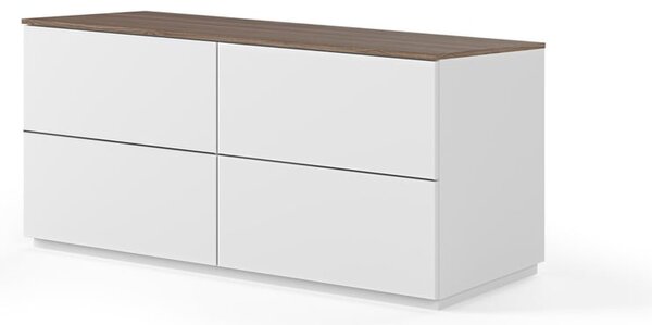 Biała komoda z blatem w orzechowym dekorze TemaHome Join, 120 x 54 cm