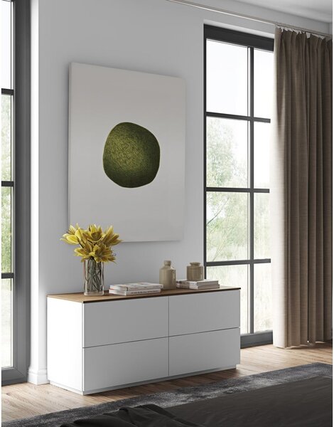 Biała komoda z blatem w orzechowym dekorze TemaHome Join, 120 x 54 cm