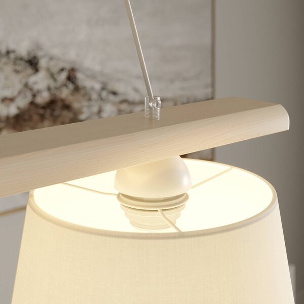 Lampa wisząca Sweden Euluna, możliwość ściemniania, salon / jadalnia, tkanina / materiał / jedwab