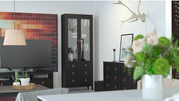 Czarna witryna 78x199 cm Madrid – Tvilum
