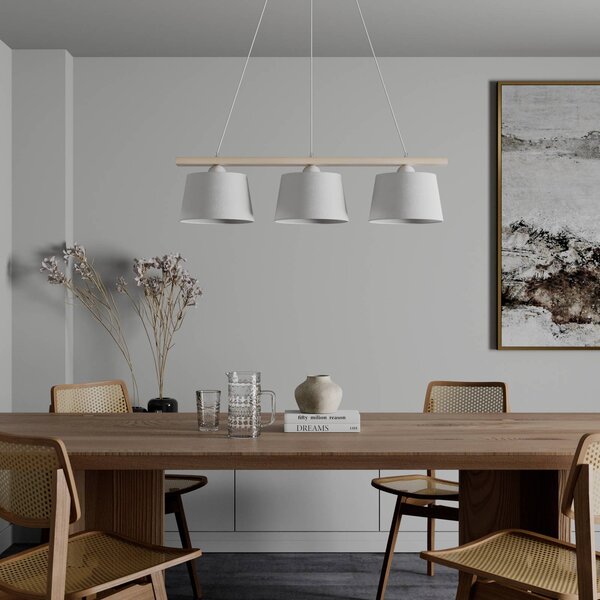 Lampa wisząca Sweden Euluna, możliwość ściemniania, salon / jadalnia, tkanina / materiał / jedwab