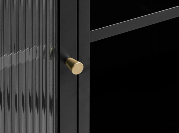 Czarna metalowa witryna 111x140 cm Bronco – Unique Furniture