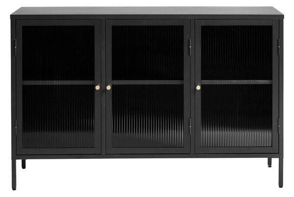 Czarna metalowa witryna 132x85 cm Bronco – Unique Furniture