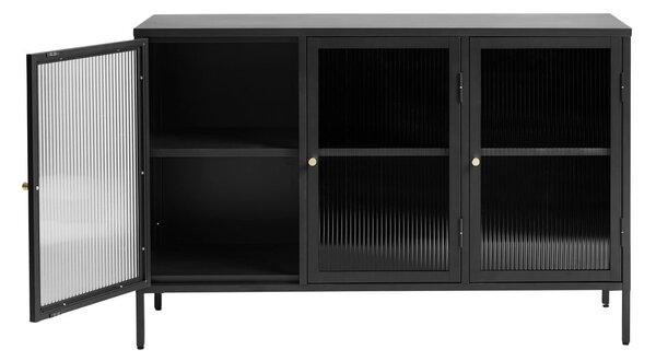 Czarna metalowa witryna 132x85 cm Bronco – Unique Furniture