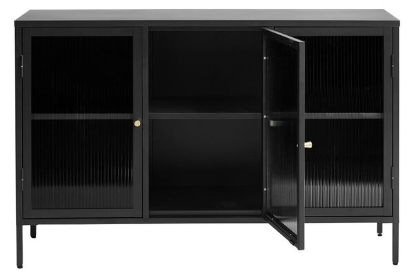 Czarna metalowa witryna 132x85 cm Bronco – Unique Furniture