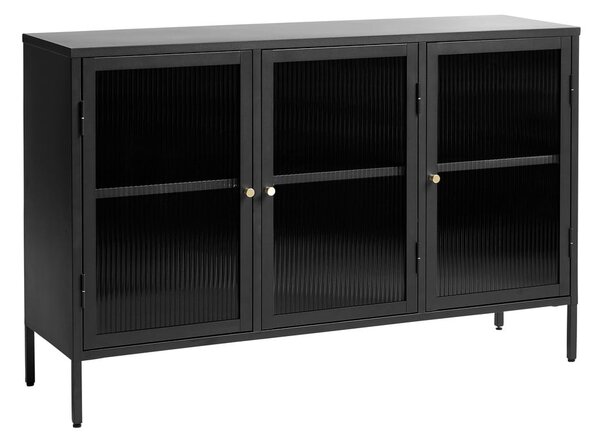 Czarna metalowa witryna 132x85 cm Bronco – Unique Furniture