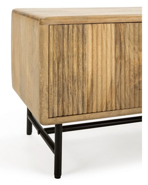 Szafka pod TV z litego drewna mango w naturalnym kolorze 190x50x40 cm Mundra – MOME