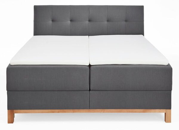 Ciemnoszare łóżko boxspring ze schowkiem 180x200 cm Catania − Meise Möbel