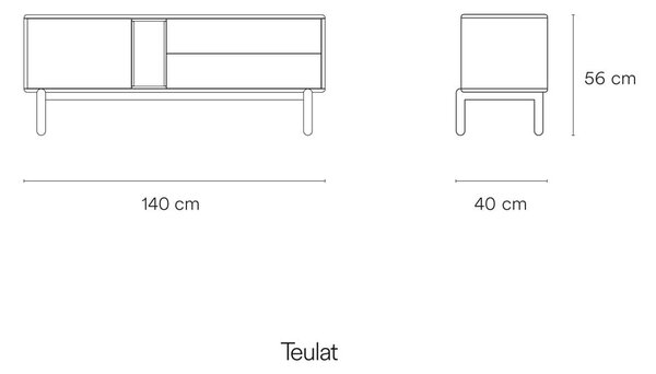 Kremowa szafka pod TV 140x56x40 cm Corvo – Teulat