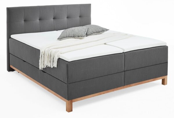 Ciemnoszare łóżko boxspring ze schowkiem 180x200 cm Catania − Meise Möbel