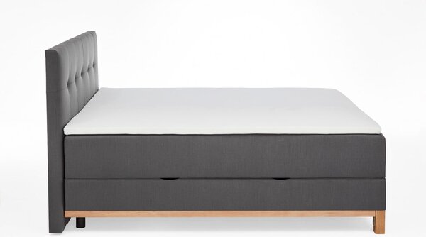 Ciemnoszare łóżko boxspring ze schowkiem 180x200 cm Catania − Meise Möbel