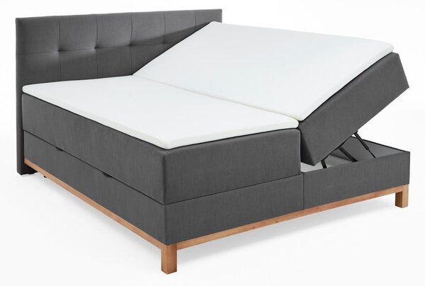 Ciemnoszare łóżko boxspring ze schowkiem 180x200 cm Catania − Meise Möbel