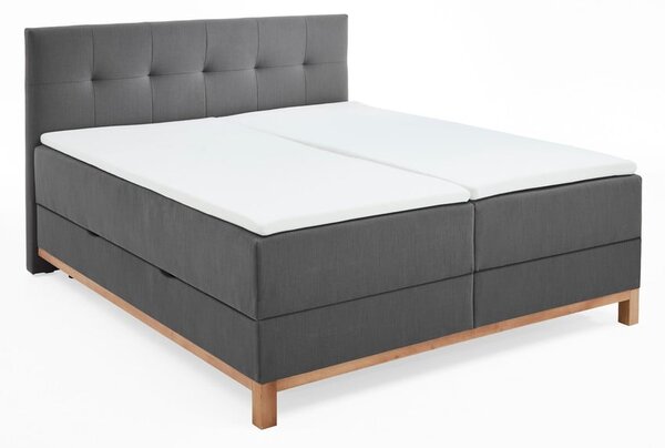 Ciemnoszare łóżko boxspring ze schowkiem 180x200 cm Catania − Meise Möbel