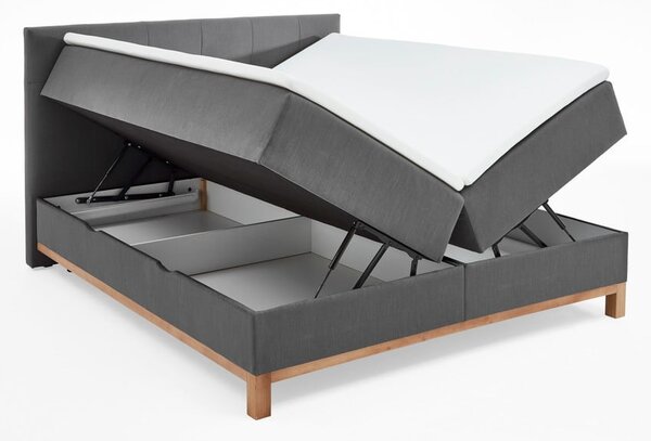 Ciemnoszare łóżko boxspring ze schowkiem 180x200 cm Catania − Meise Möbel