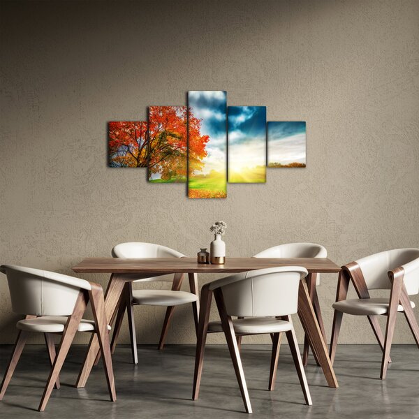 Obraz skąpanego w słońcu krajobrazu (125x70 cm)