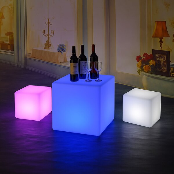 Podświetlany taboret LED, 30 x 30 x 30 cm