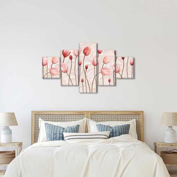 Obraz - Różowe tulipany (125x70 cm)