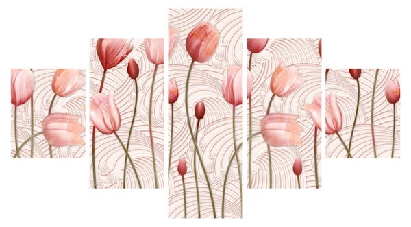 Obraz - Różowe tulipany (125x70 cm)