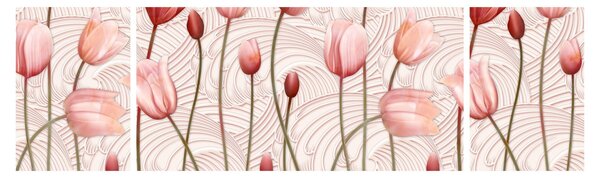 Obraz - Różowe tulipany (170x50 cm)