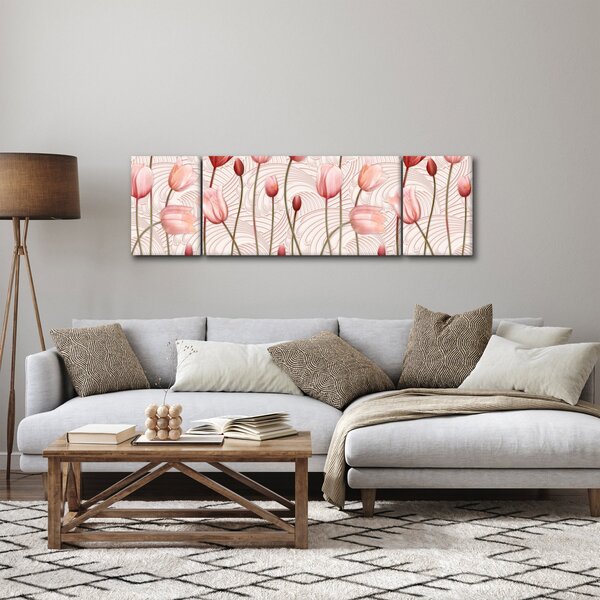 Obraz - Różowe tulipany (170x50 cm)