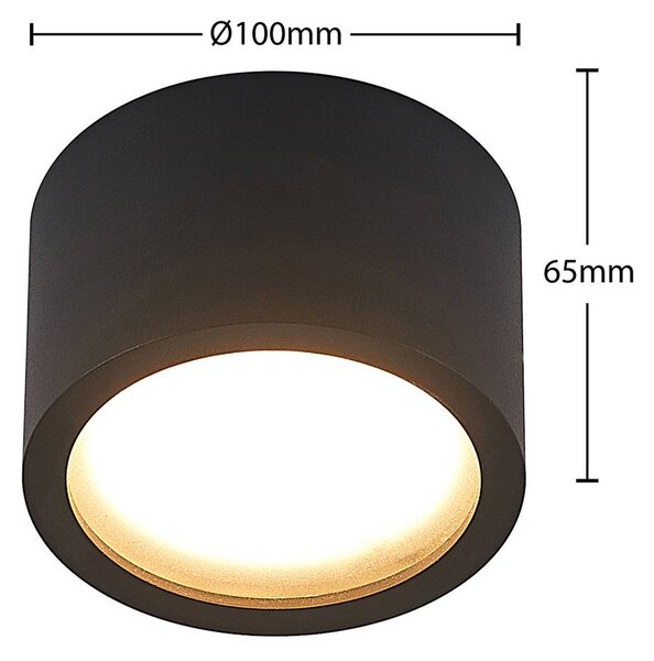 Arcchio downlight Nieva, GX53, czarny, okrągły, Ø 10cm, metalowy Nieva Arcchio, możliwość ściemniania, czarny, przedpokój, aluminium, nowoczesny