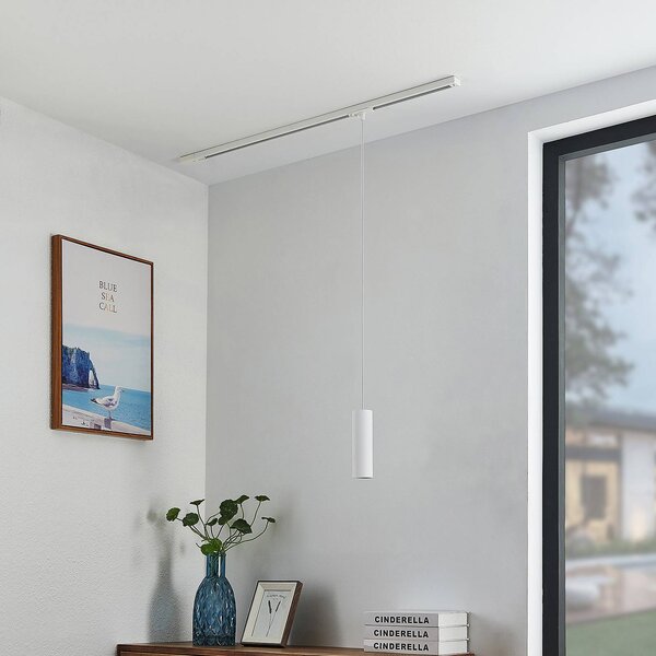 Lampa wisząca Lindby Linaro, 20 cm, biały, 1-fazowy, GU10 Linaro, biały / opal, salon / jadalnia, metal, nowoczesny