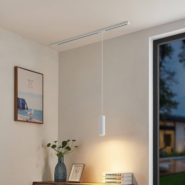 Lampa wisząca Lindby Linaro, 20 cm, biały, 1-fazowy, GU10 Linaro, biały / opal, salon / jadalnia, metal, nowoczesny