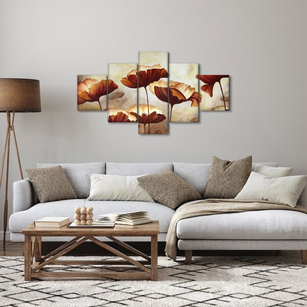 Obraz czerwonych kwiatów (125x70 cm)