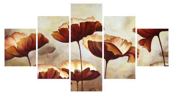 Obraz czerwonych kwiatów (125x70 cm)
