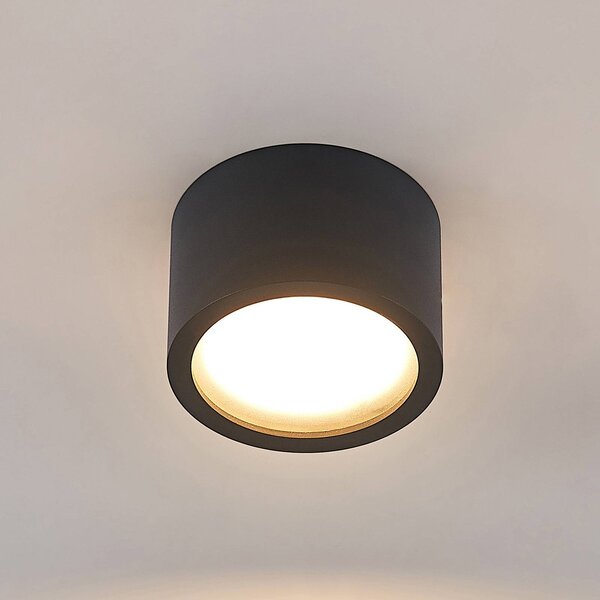 Arcchio downlight Nieva, GX53, czarny, okrągły, Ø 10cm, metalowy Nieva Arcchio, możliwość ściemniania, czarny, przedpokój, aluminium, nowoczesny