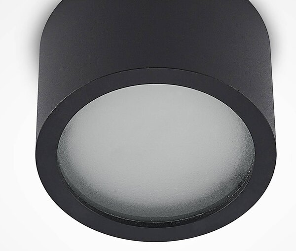 Arcchio downlight Nieva, GX53, czarny, okrągły, Ø 10cm, metalowy Nieva Arcchio, możliwość ściemniania, czarny, przedpokój, aluminium, nowoczesny