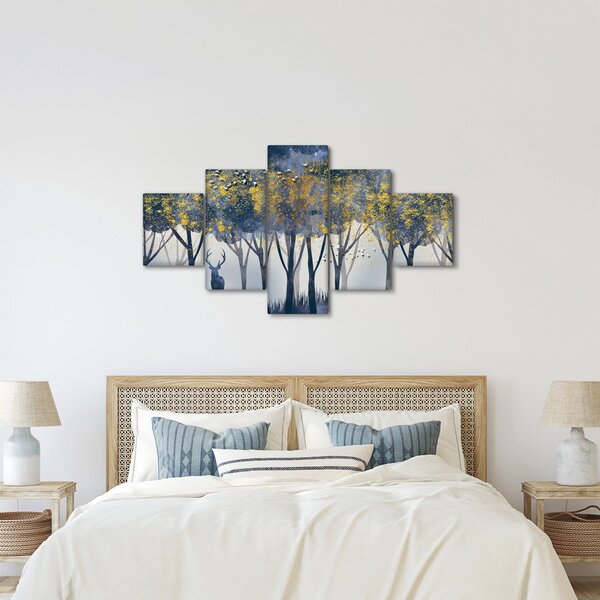 Obraz jelenia w lesie (125x70 cm)