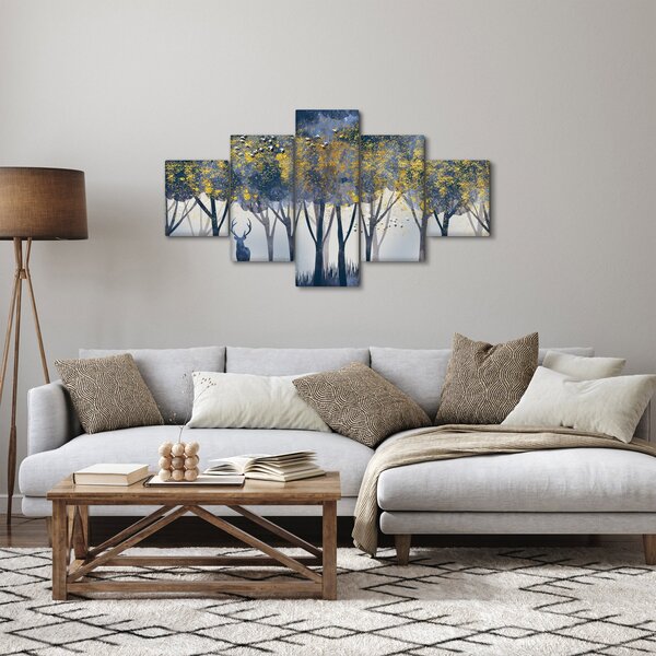 Obraz jelenia w lesie (125x70 cm)