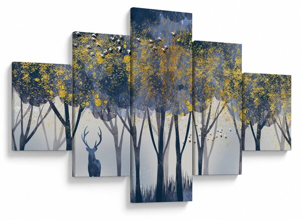 Obraz jelenia w lesie (125x70 cm)