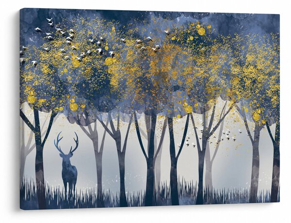 Obraz jelenia w lesie (70x50 cm)