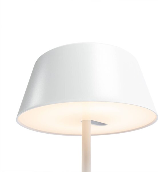 Lampa stołowa LED Milica Lindby, możliwość ściemniania, biały / opal, salon / jadalnia, metal, skandynawski