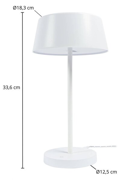 Lampa stołowa LED Milica Lindby, możliwość ściemniania, biały / opal, salon / jadalnia, metal, skandynawski