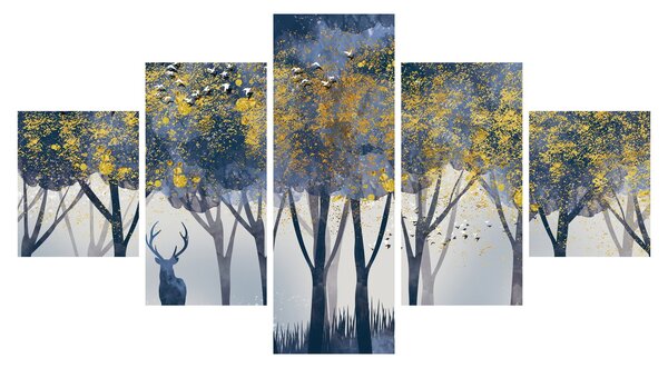 Obraz jelenia w lesie (125x70 cm)