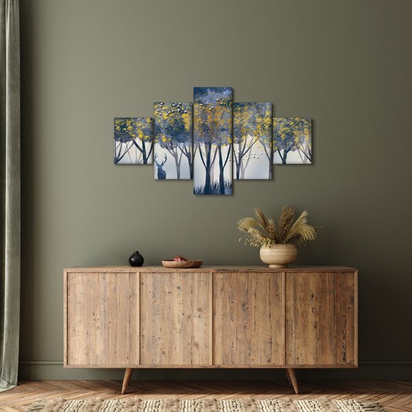 Obraz jelenia w lesie (125x70 cm)