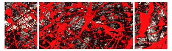 Obraz - Ekspresyjna abstrakcja (170x50 cm)